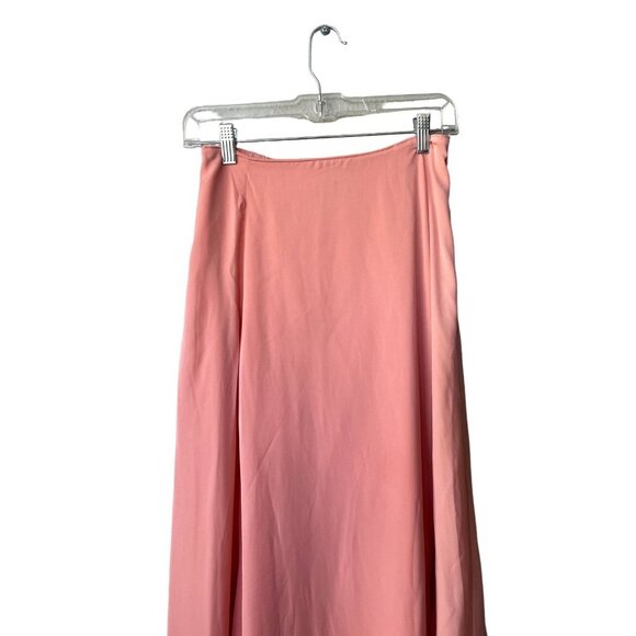 Abercrombie & Fitch Maxi Pleated Long Slit SzS Pink Coral High Waisted Skirt - Picture 3 of 11